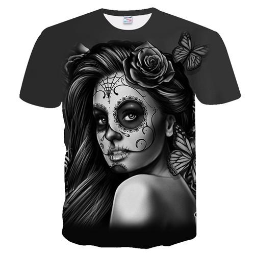 New Casual Skull Poker Printed T-Shirt Men Short Sleeve Tee Shirt Homme Black Design Tee Tops Male Summer Tops 3d t shirt