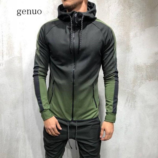 Men Hoodies Coat Pants Tracksuit Men Sporting Zipper Sweatsuit Tops Clothes Printed Hooded Hoodies Jacket Pants Track Suits Male