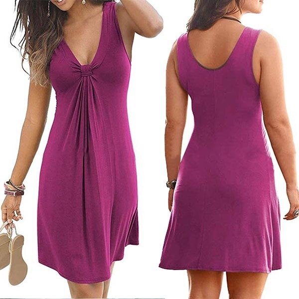 Loose Low Waist Dress Sexy Women's Summer Beacn Dress Elegant Ladies Sleeveless Short Dresses Vintage Print Leisure Vestidos