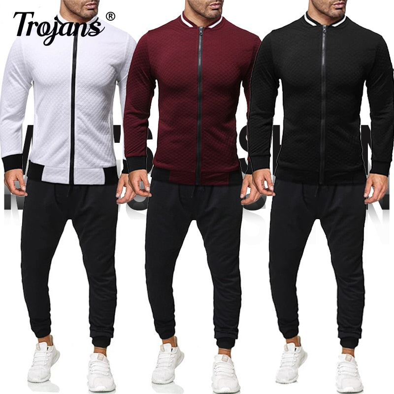 Winter Men Sportswear Set Brand Men Tracksuit Sporting Fitness Clothes 2 Pieces Long Sleeve Jacket+Pants Casual Men's Track Suit