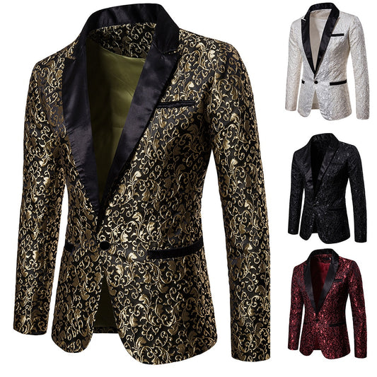 Men's Floral Party Dress Suit Stylish Dinner Jacket Wedding Blazer Prom Tuxedo