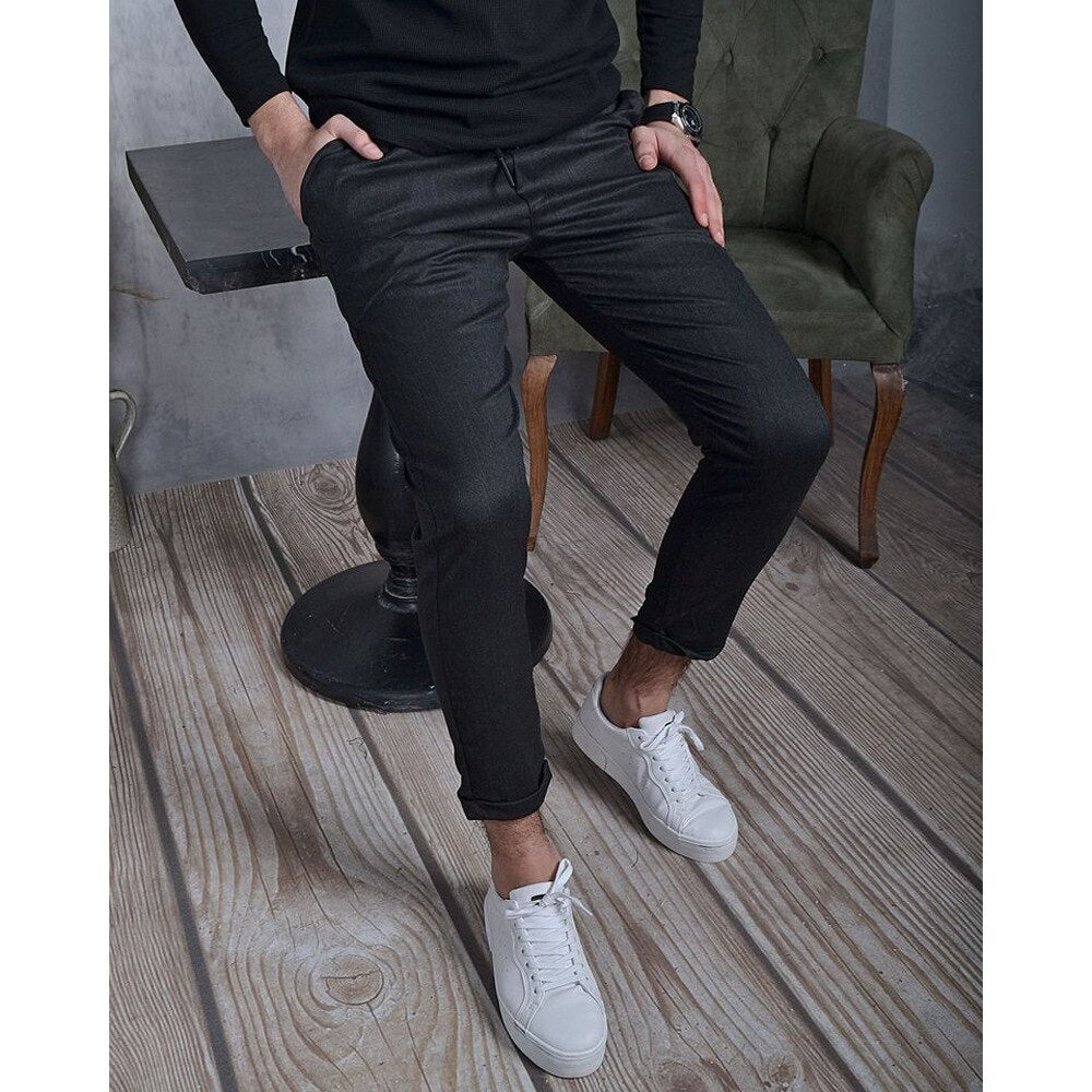 Slim Soild Color Casual Man Pants Classic Style Business Dress Male Trousers Spring Summer Straight Suit Clothes Men Sreatwear