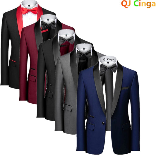 Men Skinny Terno Masculino Formal Slim Fit Tuxedo Prom Suit / Male Groom Wedding Blazers High Quality Dress Jacket Coat