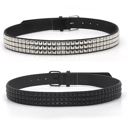 Pyramid Fashion Rivet Belt Men&Women's Studded Belt Punk Rock With Pin Buckle Drop Shipping Black