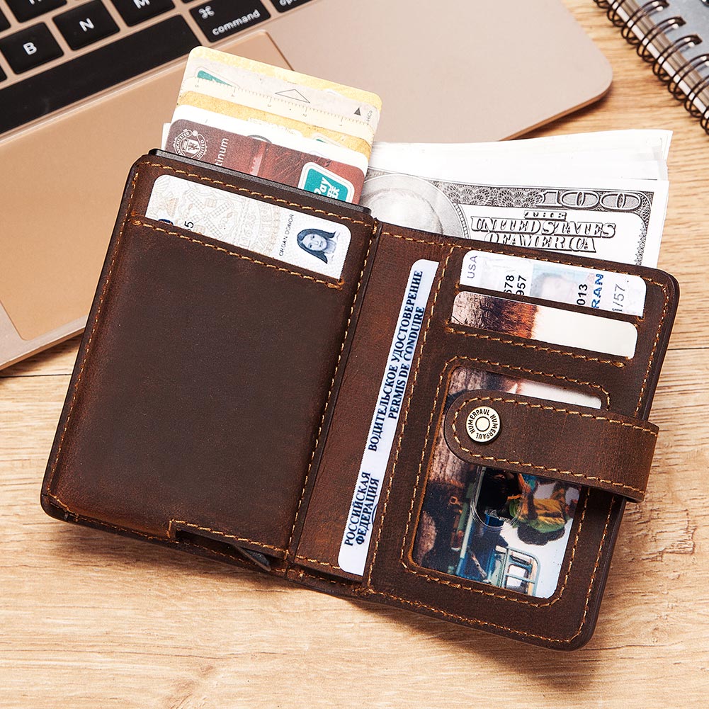 Thin Genuine Leather Man Wallets Credit Card Case ID Holder Short Zipper Purse Credential Bag Luxury Business Slim Male Walet