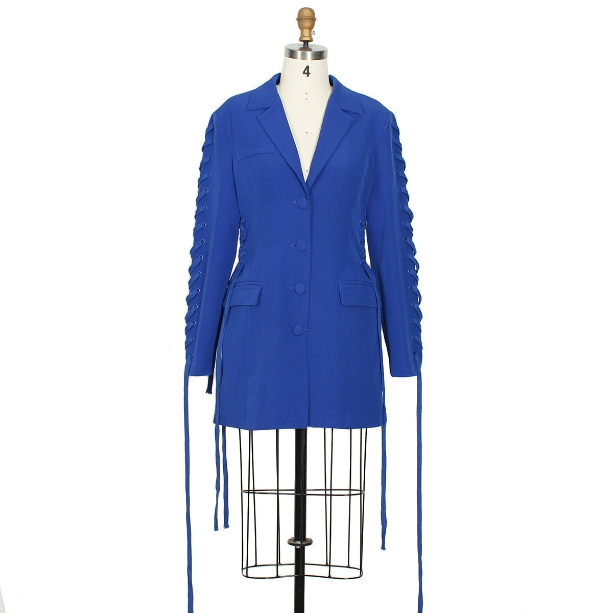 Blazer Dress Women Elegant Fashion Luxury Blue Single Breasted Button Pocket Notched Slim High Quality Blazer Clothes 2023 New