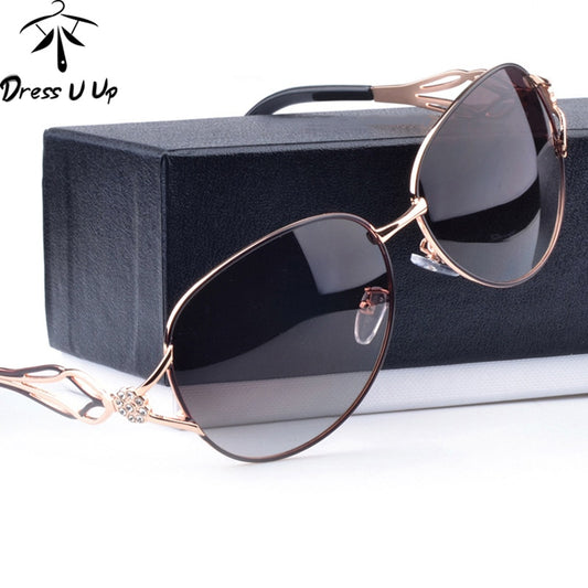 DRESSUUP Fashion Polarized Sunglasses Women Diamond Luxury Brand Design Sun Glasses Female Polaroid Lens Oculos De Sol Feminino