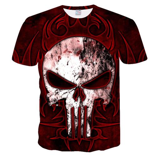 New Casual Skull Poker Printed T-Shirt Men Short Sleeve Tee Shirt Homme Black Design Tee Tops Male Summer Tops 3d t shirt