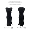 French Style Ruffle Folds Elegant Fashion Dress Summer Solid O-Neck Sleeveless Midi Slim Dress Women Chic Temperament Dresses