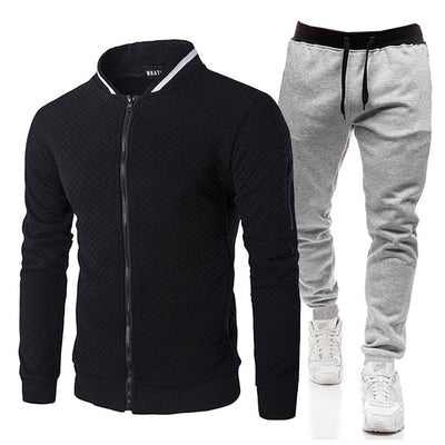 Winter Men Sportswear Set Brand Men Tracksuit Sporting Fitness Clothes 2 Pieces Long Sleeve Jacket+Pants Casual Men's Track Suit