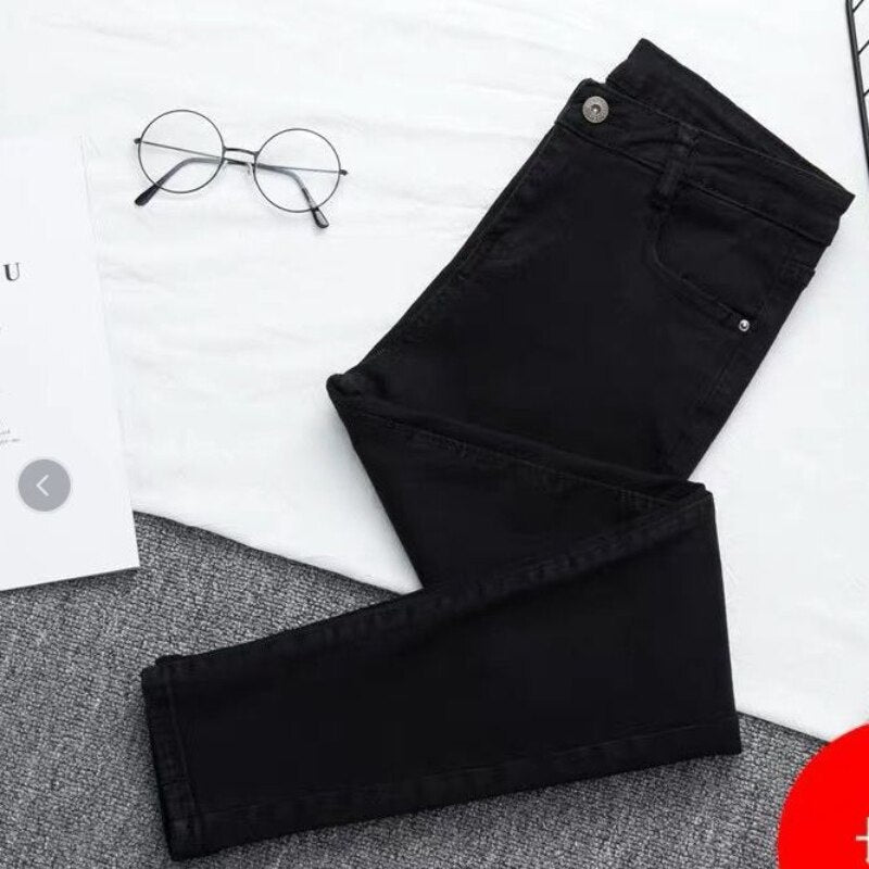 Women Classic Pencil Pants High Waist Jeans Denim Trousers Winter Leggings Push Up Sexy Plus Size Fashion Dress Elegante Clothes