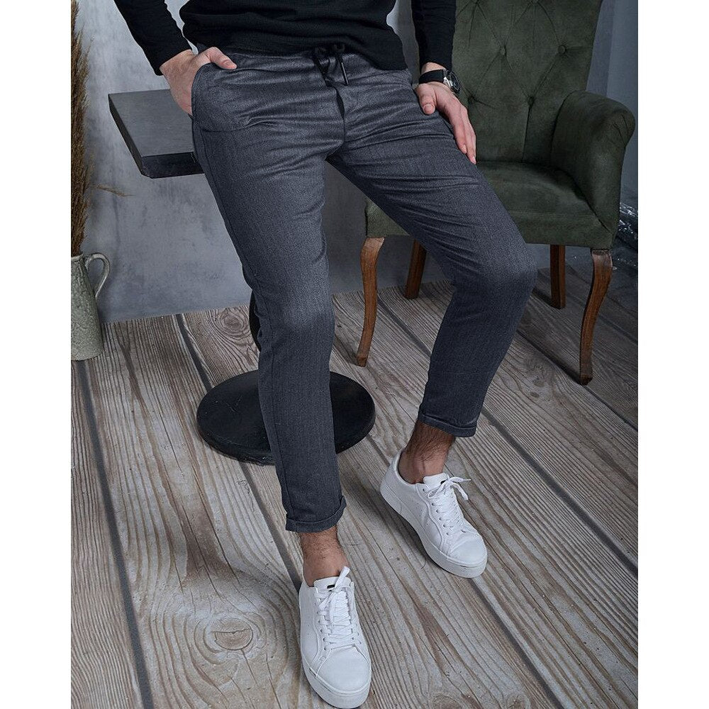 Slim Soild Color Casual Man Pants Classic Style Business Dress Male Trousers Spring Summer Straight Suit Clothes Men Sreatwear