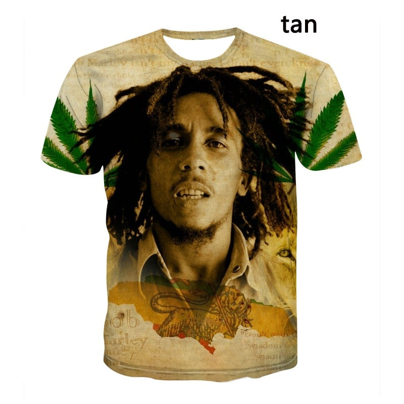 Women/Mens T Shirt Bob Marley Legend Reggae 3D Print T-Shirt Summer Casual Tees