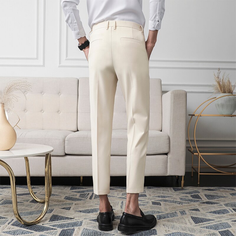 Mens Slim Fit Business Dress Pants for Men Suit Pants Men Spring Formal Suit Trousers Black White Blue Dress Pants Men