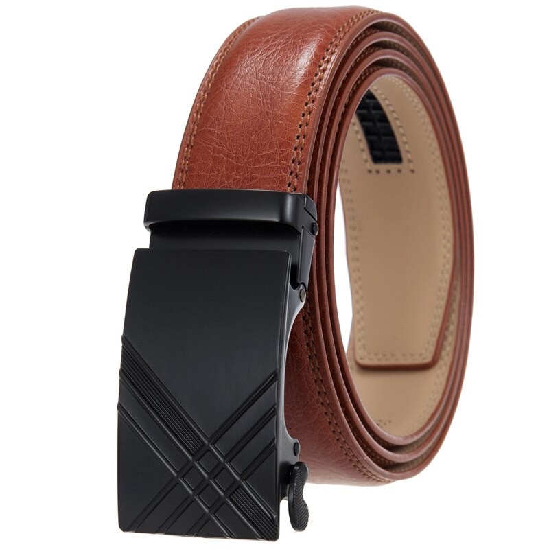 Plyesxale Luxury Designer Mens Belts Adjustable Top Quality Cowskin Leather Belt For Men 35mm Width Tan Brown Black Strap B1047