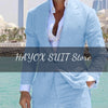 Men's Suit Linen Tip Lapel One Button Formal Groom Groomsmen Dress Jacket Pants Blazer Set Tuxedo