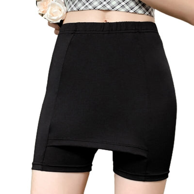 Women Seamless Double Layer Safety Pants Tummy Control Butt Lifting Workout Fitness Running Under Dress Slip Shorts Elastic High