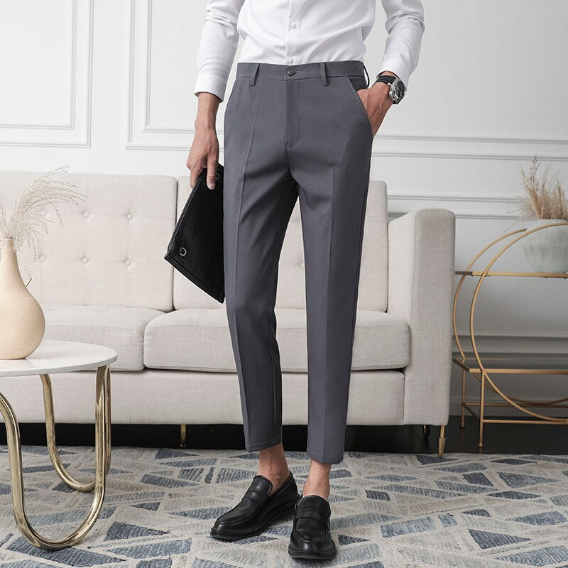 Mens Slim Fit Business Dress Pants for Men Suit Pants Men Spring Formal Suit Trousers Black White Blue Dress Pants Men