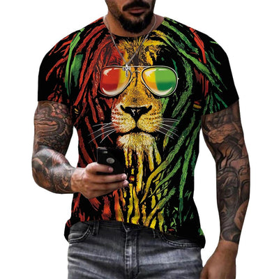 2023 Funny Animal Lion 3D Printed T-Shirt Men Women Fashion Casual Cool T Shirt Reggae Design Harajuku Streetwear Oversized Tops