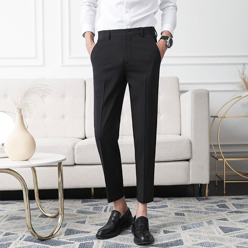 Mens Slim Fit Business Dress Pants for Men Suit Pants Men Spring Formal Suit Trousers Black White Blue Dress Pants Men