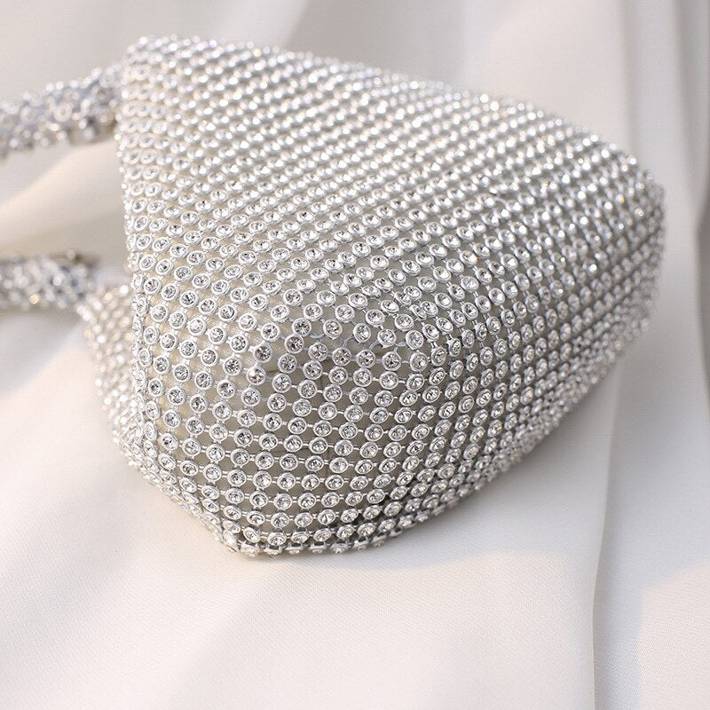 Ladies' Dinner Bag Pure Handmade Rhinestone Evening Dress Bag Handheld Handheld Banquet Bag Women's Handbag Small