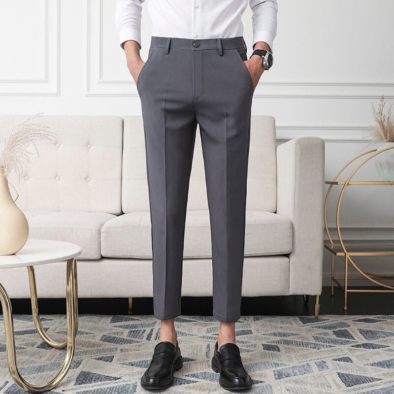 Mens Slim Fit Business Dress Pants for Men Suit Pants Men Spring Formal Suit Trousers Black White Blue Dress Pants Men