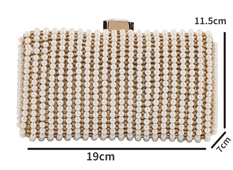 ROENICK Women Diamonds Pearl Evening Bags Bridal Wedding Dress Chain Clutch Cocktail Banquet Luxury Designer Handbags Purses