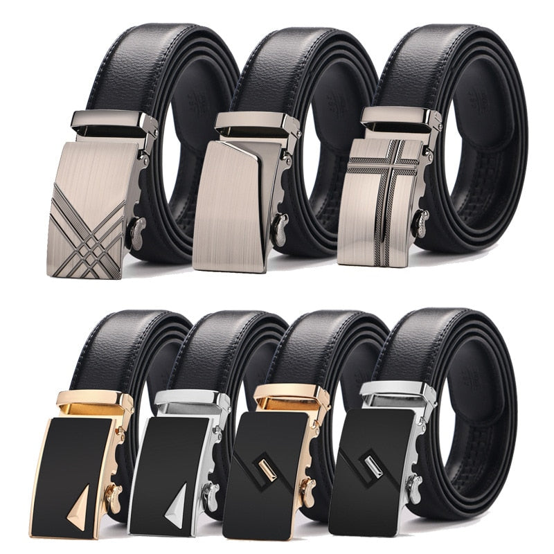 Famous Brand Belt Men Top Quality Genuine Luxury Leather Belts for Men,Strap Male Metal Automatic Buckle