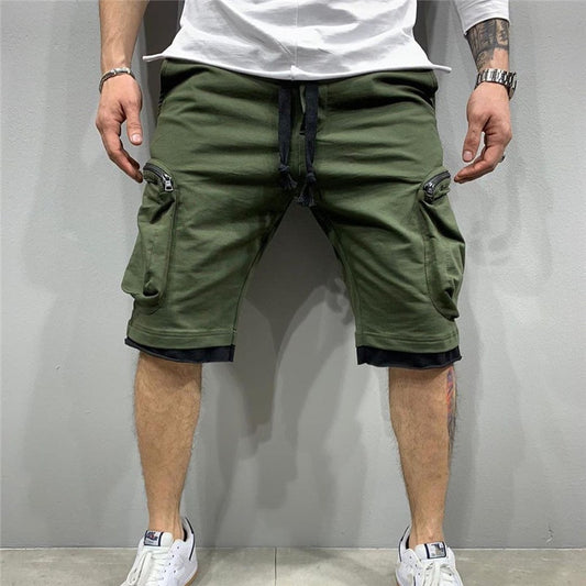 2021 New Summer Loose shorts men jogging short pants Casual fitness streetwear men Multi-pocket sport casual hip cargo shorts