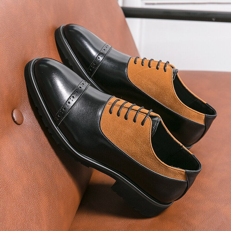 New Men Derby Shoes Black Round Toe Lace-up Party Business Pu Leather Handmade Men Dress Shoes Free Shipping Size 38-46