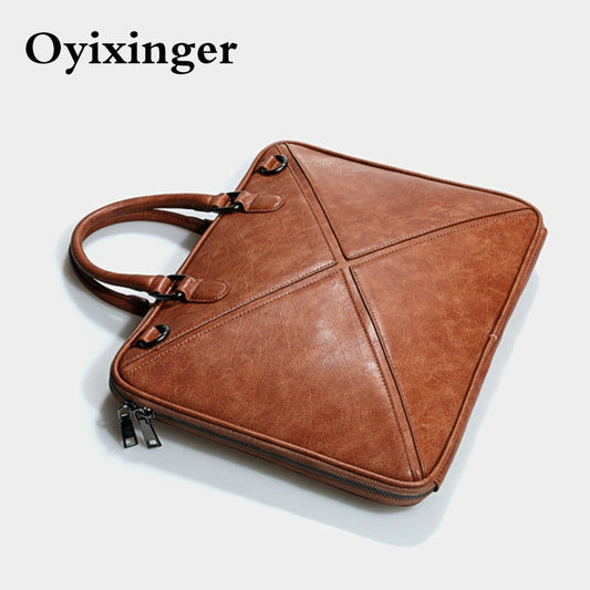 New Fashion Women's Briefcase 14 Inch Laptop Portable Handbag Shoulder Bag Female Business Leather Crossbody Bags Women Handbags