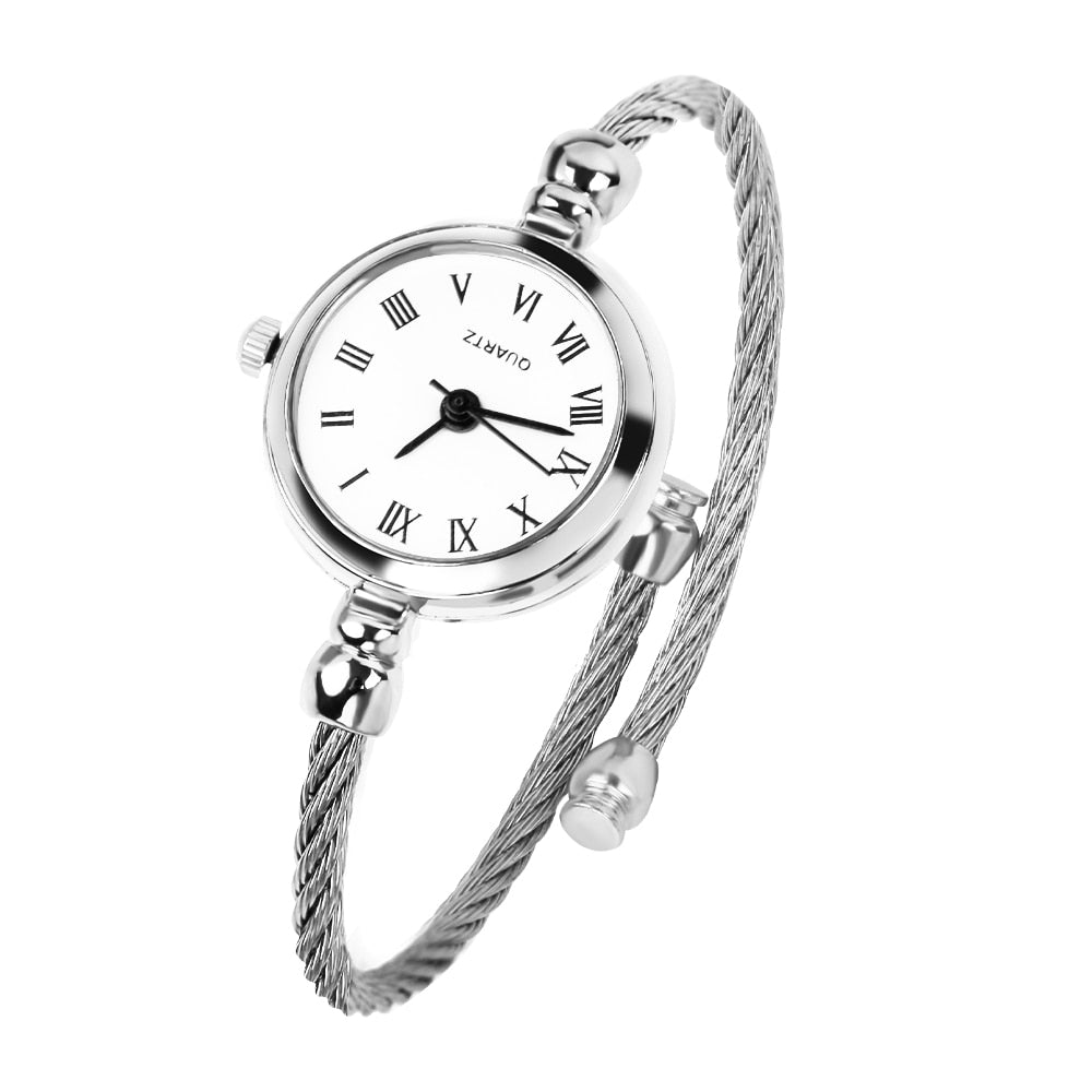 Women's Fashion Exquisite Roma Retro Watches Elegant Ladies Design Small Wristwatches Vintage Stainless Steel Female Dress Watch