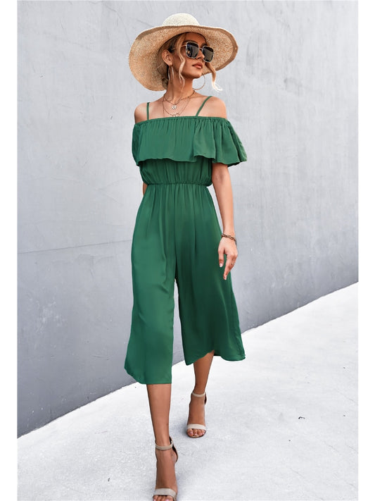 Jump Suits for Women 2023 Summer New Women Clothes Solid One Shoulder Loose Casual Strap Jumpsuit Commuting Womens Jumpsuit Traf