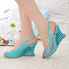 Fashion Peep Toe Pumps Ladies Wedges Transparent High Heels Woman Slingbacks Buckle Shoes Female Solid Footwear Summer