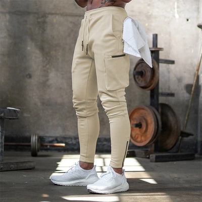 2023 Brand Men's Sports Pants Casual Multi Pocket Zipper Men's Pants Outdoor Solid Color Bodybuilding Pants Street Clothing