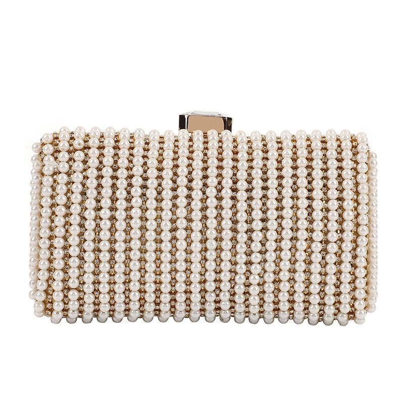 ROENICK Women Diamonds Pearl Evening Bags Bridal Wedding Dress Chain Clutch Cocktail Banquet Luxury Designer Handbags Purses