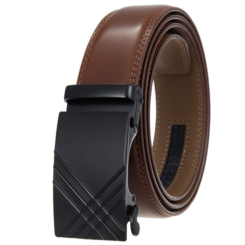 Plyesxale Luxury Designer Mens Belts Adjustable Top Quality Cowskin Leather Belt For Men 35mm Width Tan Brown Black Strap B1047