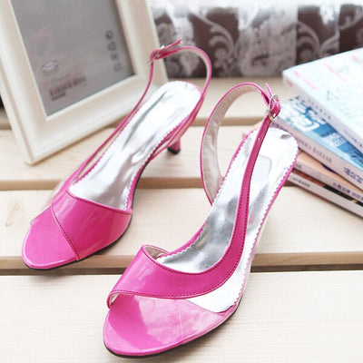 Fashion Peep Toe Pumps Ladies Wedges Transparent High Heels Woman Slingbacks Buckle Shoes Female Solid Footwear Summer