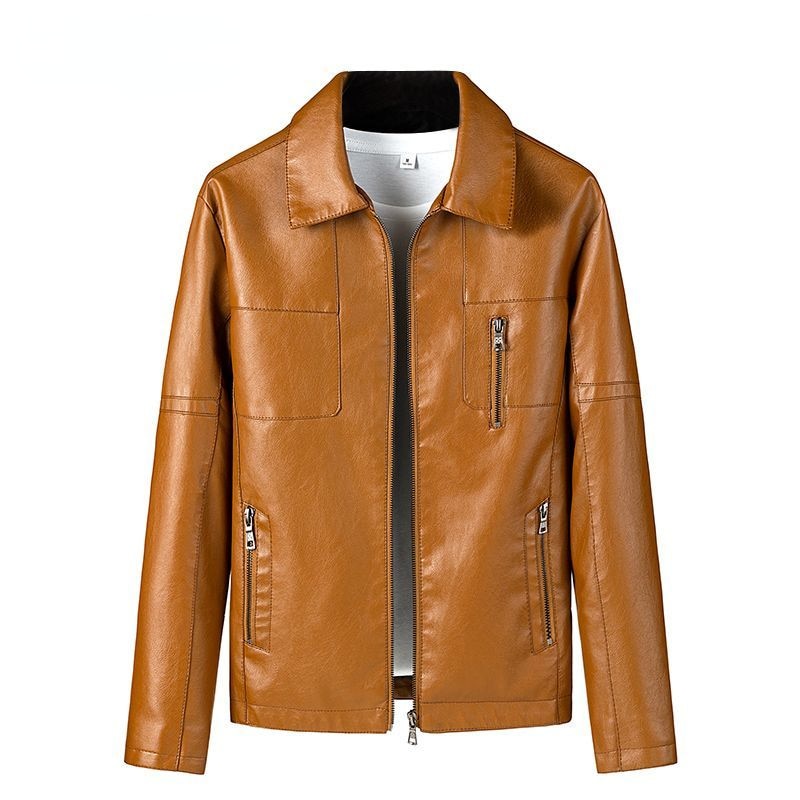 Fashion Dress Suit Coat Mens Jackets Lapel Business Leather Jackets Men Pu Blazers Korean Style Slim Fashion Leather Coat A64