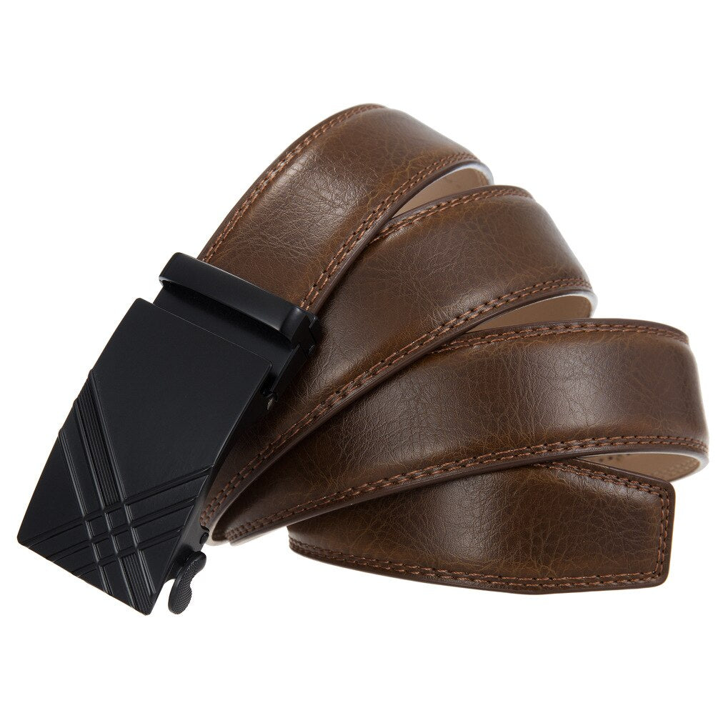 Plyesxale Luxury Designer Mens Belts Adjustable Top Quality Cowskin Leather Belt For Men 35mm Width Tan Brown Black Strap B1047