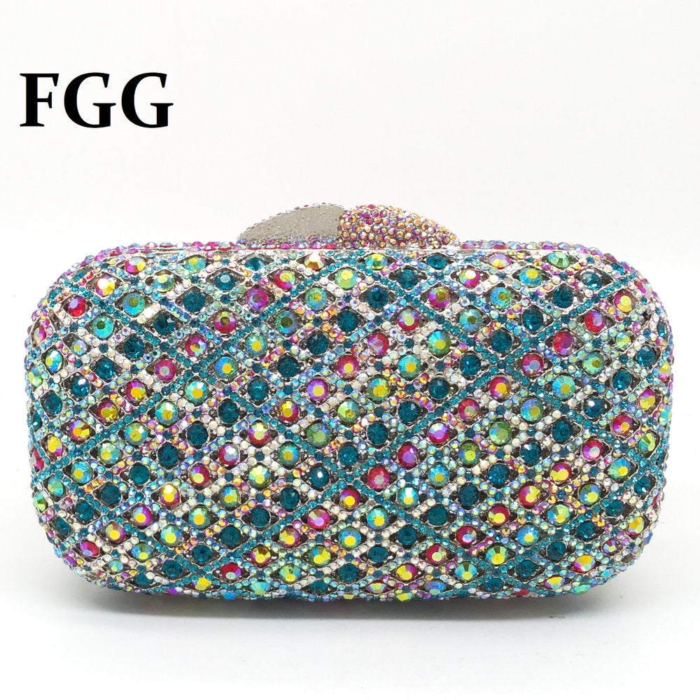 FGG Elegant Women Long Evening Bags and Clutches Formal Crystal Clutch  Purses | eBay