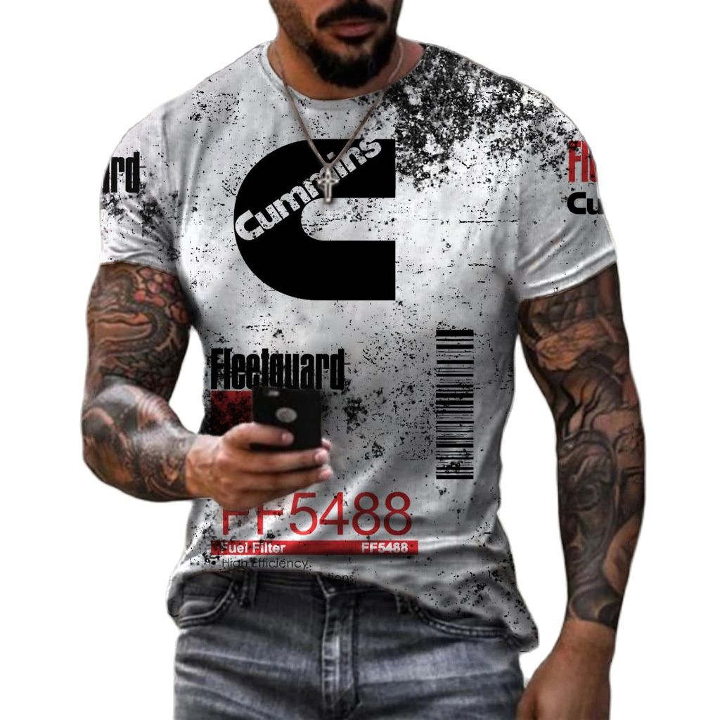 Casual Fashion 3D Printed Summer Short-sleeved Irregular Graffiti Men's T-shirts Round Neck Loose Tops Tees Men Clothing 6XL