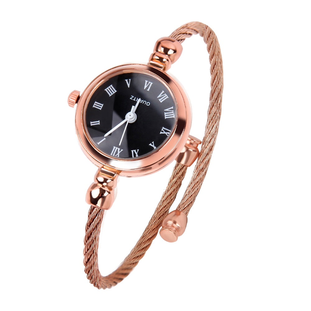 Women's Fashion Exquisite Roma Retro Watches Elegant Ladies Design Small Wristwatches Vintage Stainless Steel Female Dress Watch