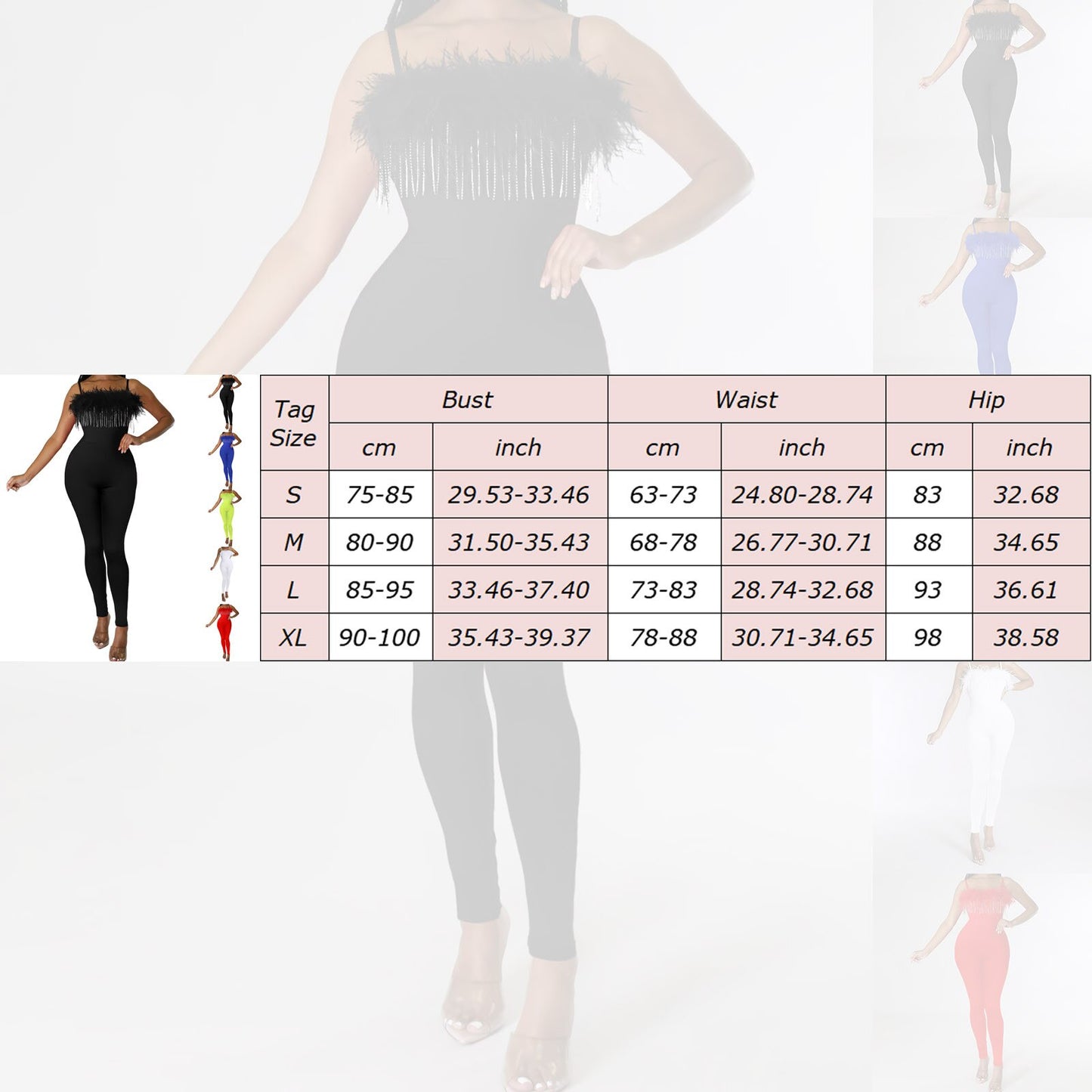 2023 Jumpsuit Women Sequins Tassel Feather Bandeau Jumpsuit Women Sexy Overalls Women Dresses For Prom Clothes Women Bodysuit