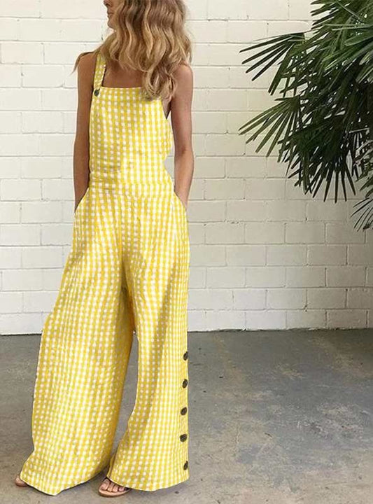 Jump Suits for Women Four-color Polka Dot Wide Leg Pant Length Backless Combinaison Pour Femme Overalls Romper