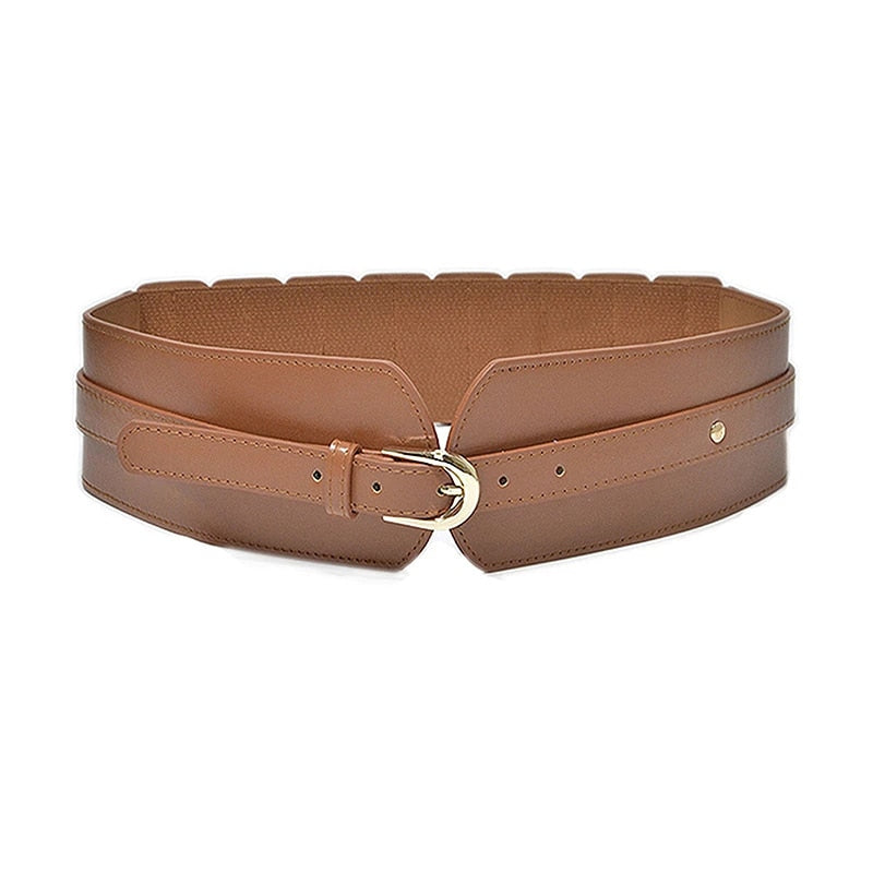 Elastic Women's Wide Belt Fashion Cinch Belt Cummerbund Suitable For Dress Coat Metal Litchi Pattern Wide Waist Belts