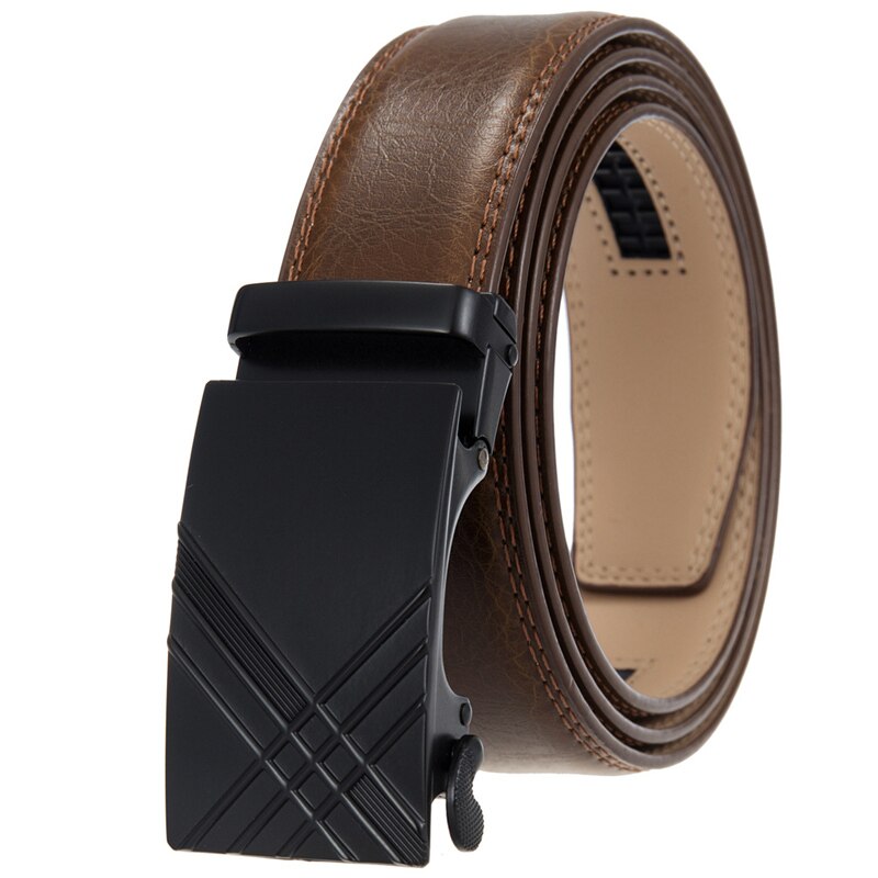 Plyesxale Luxury Designer Mens Belts Adjustable Top Quality Cowskin Leather Belt For Men 35mm Width Tan Brown Black Strap B1047